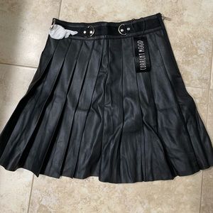 NWT Dolls Kill Faux Leather pleated skirt size S